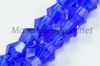 Glass Bead 4mm Bi-Cone Cobalt Blue (GBCB-04)