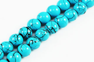 Magnetic Marbled Pearl Beads 6mm Blu Turq (MMBT-6)
