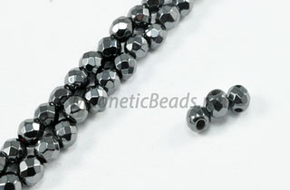 Triple Power Magnetic Bead Faceted 4mm Round (PM-201-F)