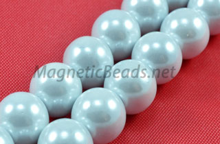 Magnetic Pearl Beads 8mm Round White (MPW-208)