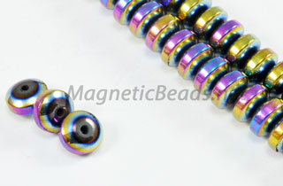 Magnetic Bead 6mm Rainbow Roundel (M-10-R)