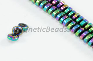 Magnetic Bead 4mm Rainbow Roundel (M-09-R)