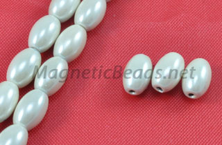 Magnetic Pearl Beads 4x7mm Creamy White Rice (MPR-501-C)