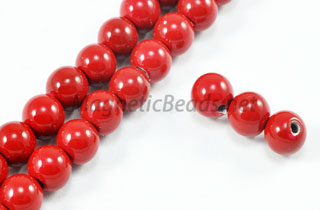 Magnetic Pearl Beads 6mm Round Red (MCBR-06)
