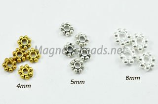 Metal Finding/Spacer 4,5,6mm Daisy Wheel Spacers (F-105)