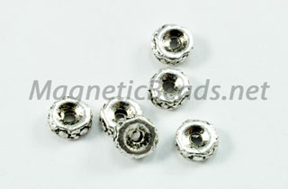 Metal Findings/Spacer 5x2mm Silver Roundel (F-77)