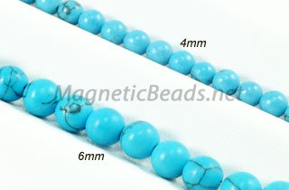 Semi-Precious Beads Blue Turquoise Round Bead 4m and 6m (BT)