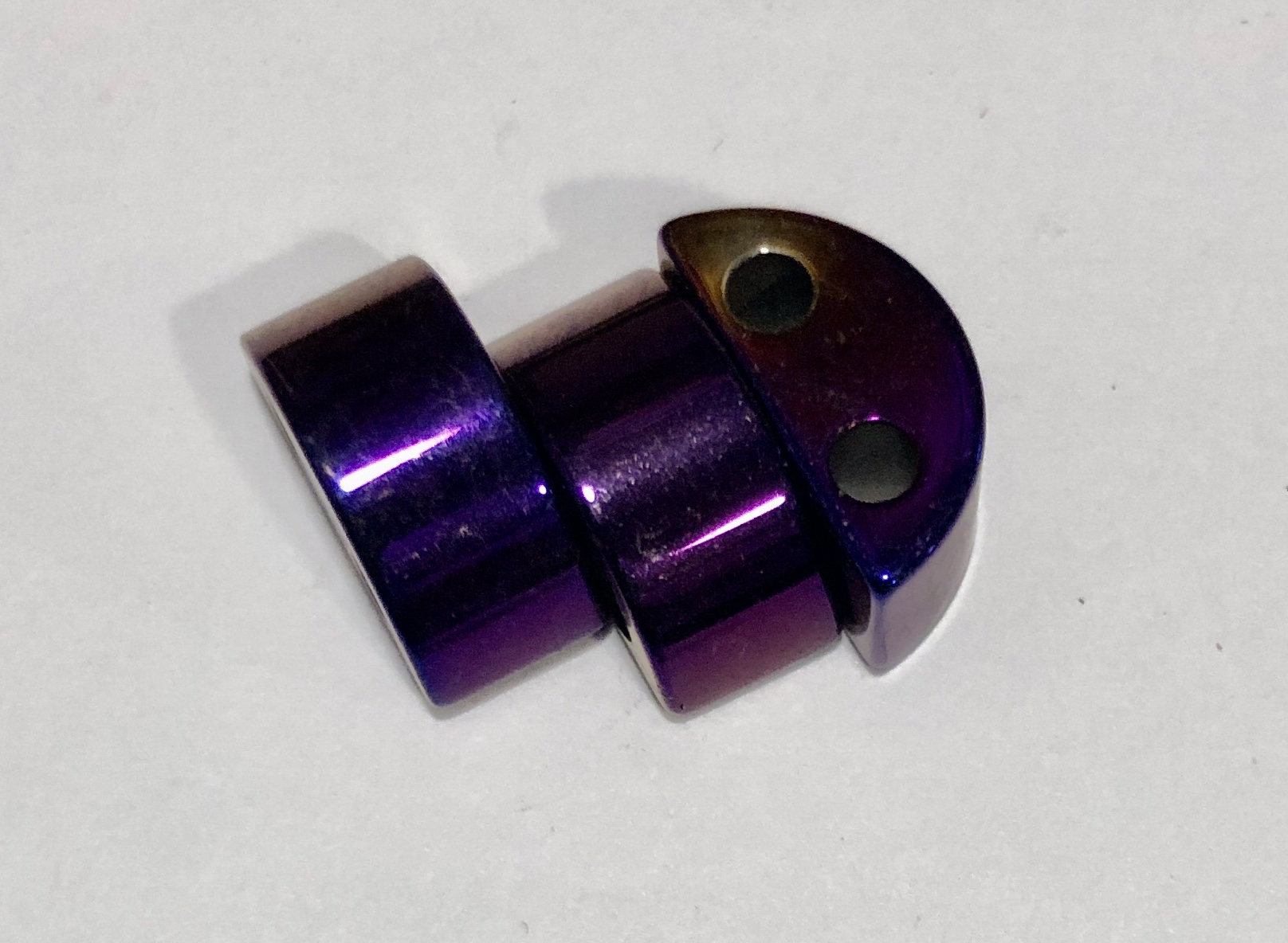 Magnetic Bead 6x13mm 2 Hole Purple Rainbow Spacer (MHC-106-PR)