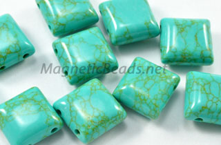 Semi-Precious Beads African Turquoise 2 Hole 10x10mm Spacers