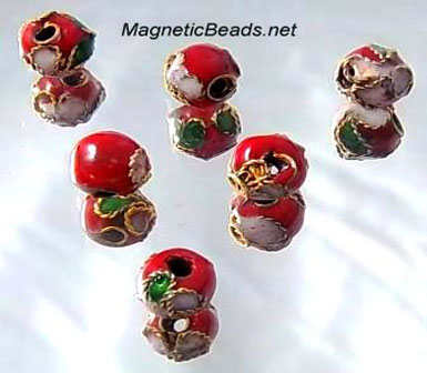 Cloisonne Accent Beads Red CLB-6-Red