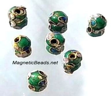 Cloisonne Accent Beads Emerald Green CLB-6-EG