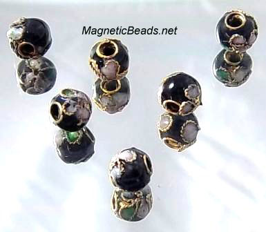 Cloisonne Accent Beads Black CLB-6-BK