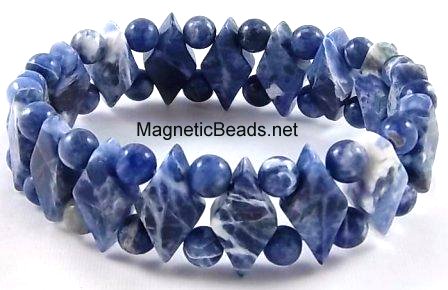 Semi-Precious Beads Blue Soadalite Stretch Bracelet (D-BS)