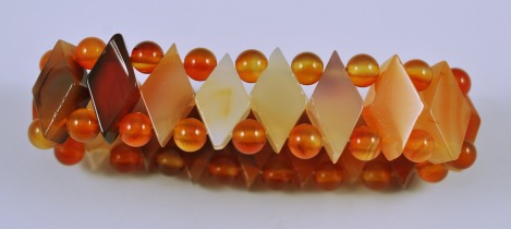 Semi-Precious Beads Carnelian Stretch Bracelet (D-Car)