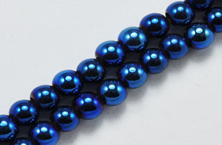 Magnetic Bead 4mm Round Iridescent Blue(M-201-BR)