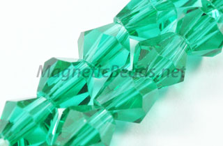 Glass Bead 6mm Bi-Cone Emerald Green (GBEG-06)