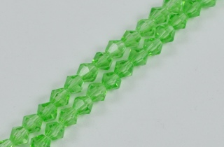 Glass Bead Bi-Cone Lite Green 4mm (GBLGRN-04)