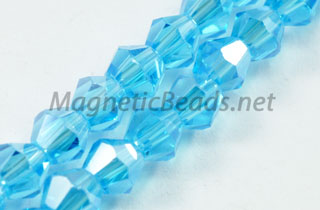 Glass Bead 4mm Bi-Cone Aqua AB (GBAQ-AB-4m)