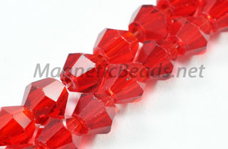 Glass Beads 4mm Bi-Cone Ruby Red (GBRUBY-04)