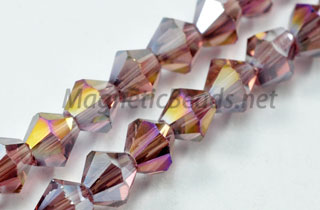 Glass Bead 4mm Bi-Cone Purple AB (GBPUR-AB-04)