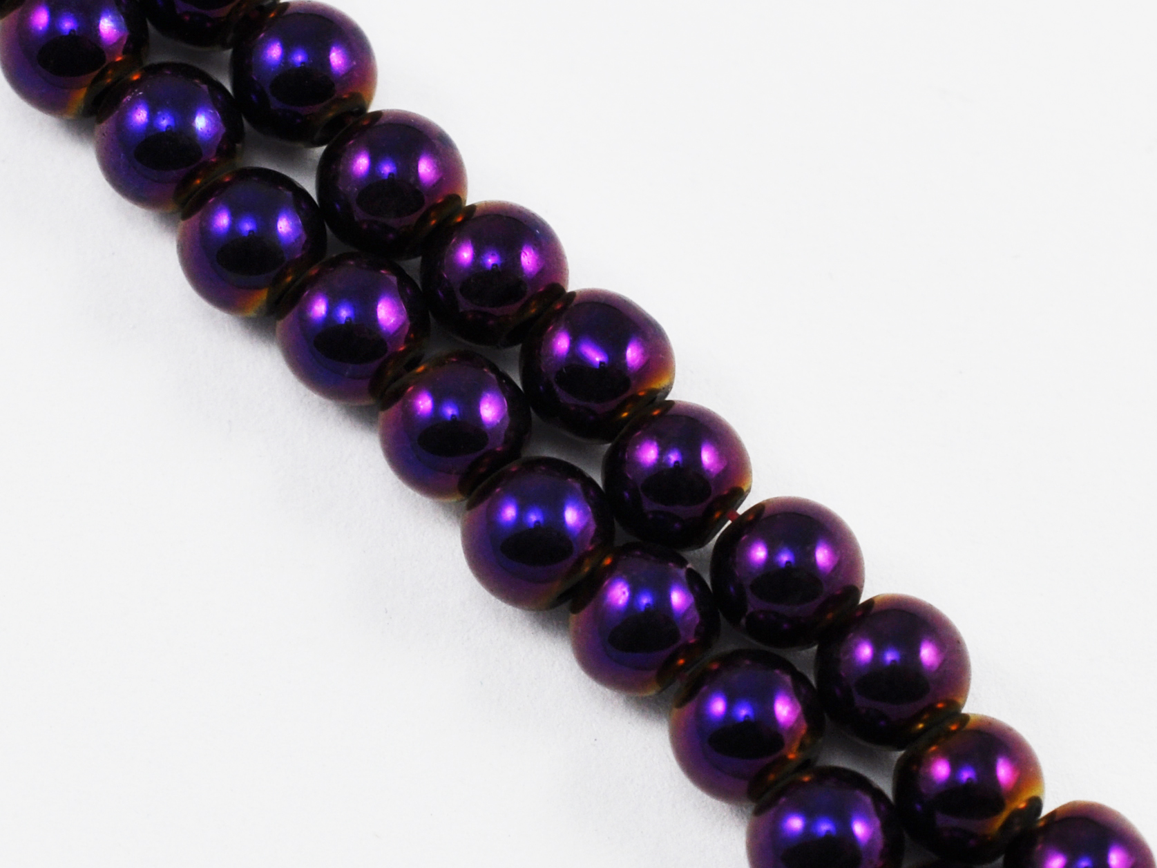 Magnetic Bead 6mm Round Purple Rainbow (M-202-PR)