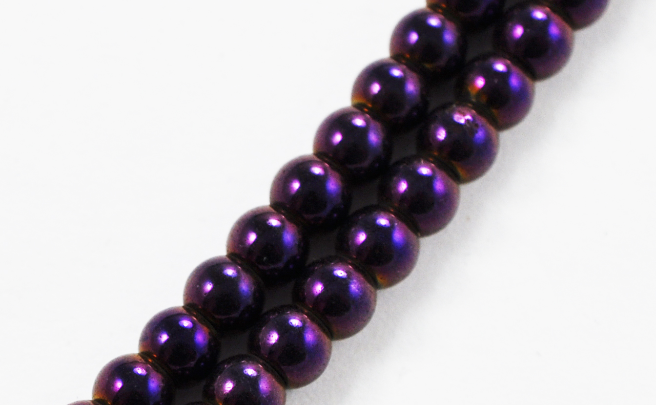 Rainbow Magnetic Hematite 4mm round Beads