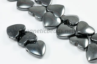 Magnetic Bead 12mm 2 Holed Hematite Heart (M-12)