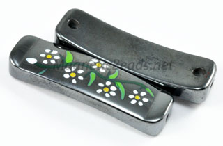 Magnetic Bead 9x36mm Bar w/Yellow Daisy (MB-106-Y)