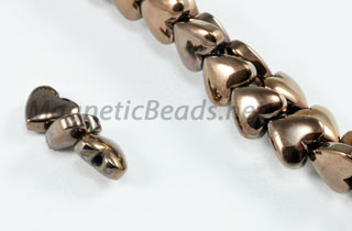 Magnetic Bead 6mm Copper Puffed Hearts (M-107-C)