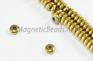 Magnetic Bead 4mm Gold Thin Roundel (M-09-G)