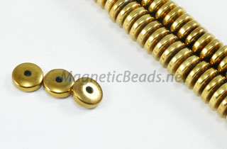 Magnetic Bead 6mm Gold Roundel (M-10-G)