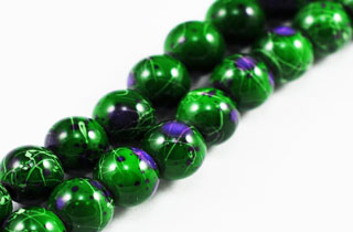 Magnetic Marbled Pearl Beads 6mm Green (MMBG-6)