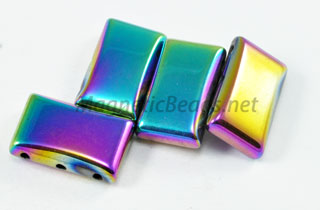 Magnetic Bead 17x10x5mm 3 Holed Rainbow Spacer (MS-10-3-R)