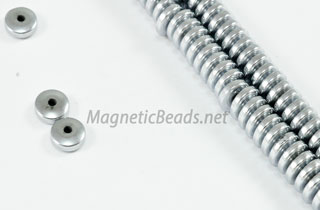 Magnetic Bead 4mm Silver Thin Roundel (M-09-S)