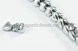 Magnetic Bead 6mm Silver Puffed Heart (M-107-S)