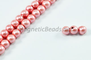 Magnetic Pearl Beads 4mm Round Med Pink (MPMP-204)