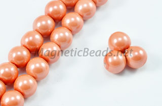 Magnetic Pearl Beads 6mm Round Peach Pink (MPPP-206)