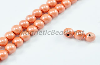 Magnetic Pearl Beads 4mm Round Peach Pink (MPPP-204)