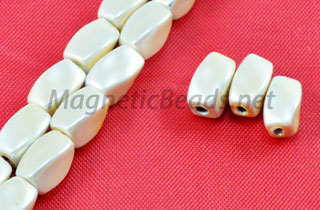 Magnetic Pearl Beads 4x7mm Creamy White Twist (MPW-509-C)