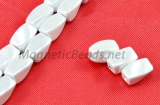 Magnetic Pearl Beads 4x7mm White Twist (MPW-509)