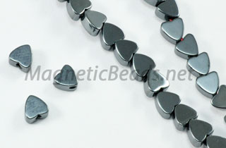 Non Magnetic Hematite 4 mm Flat Heart (H-04)