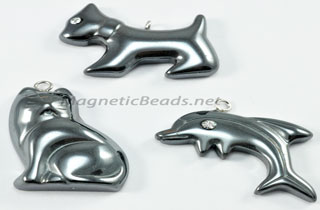 Non Magnetic Hematite Pendants Dog, Cat or Dolphin (DCD)