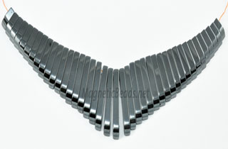 Non Magnetic Hematite 41 Piece Fan Pendant FAN-41