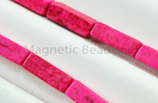 Semi-Precious Bead Rectangle 4x13m Pink Turquoise (RCT-PI)