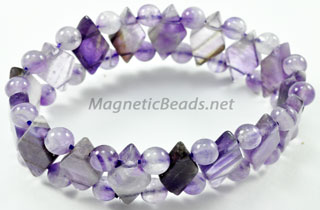 Semi-Precious Beads Amethyst Stretch Bracelet (D-AME)