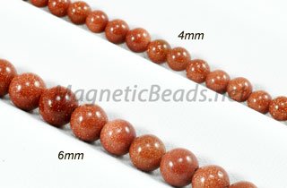 Semi-Precious Beads Goldstone Round 4mm and 6mm (GS)