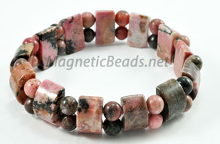 Semi-Precious Beads Rhondonite Stretch Bracelet (HC-RHO)