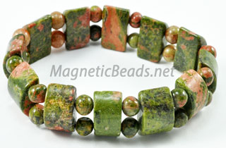 Semi-Precious Bead Unakite Stretch Bracelet (HC-UN)