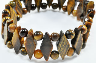 Semi-Precious Beads Brown Tiger Eye Stretch Bracelet (D-BTE)