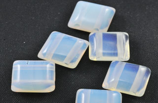 Semi-Precious Beads-Opal 2 Hole 10x10mm Spacers